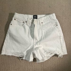 BDG white denim shorts